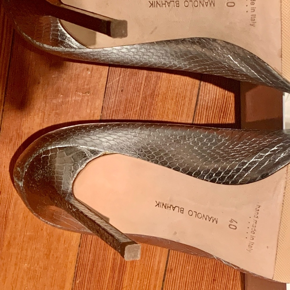 MANOLO BLAHNIK BB 115 snakeskin 40/10 $995 🔥🔥🔥 - Picture 5 of 7